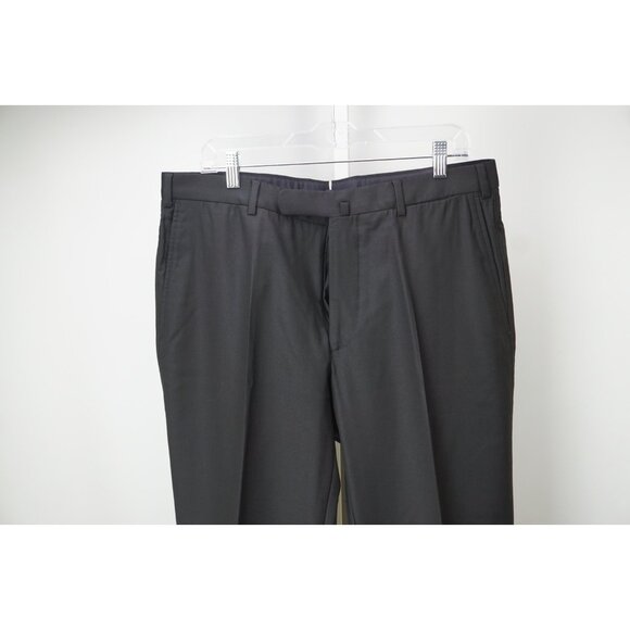 Incotex High Comfort S100s Wool Black Dress Pants Sz 54 NEW